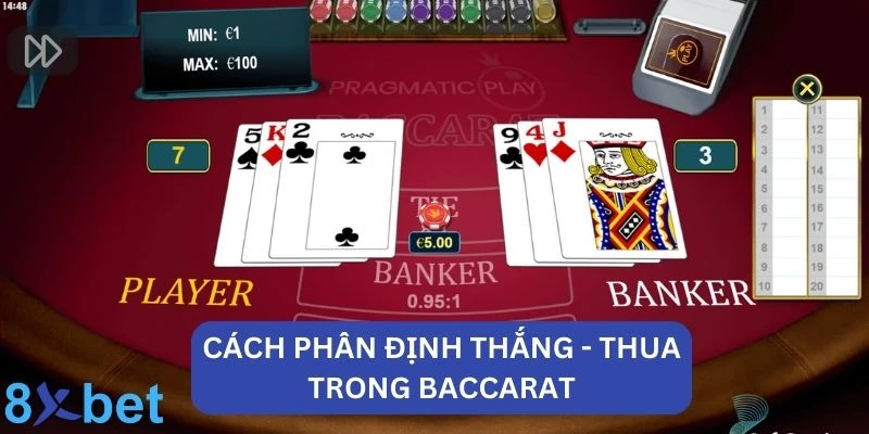 Cách phân định thắng - thua trong Baccarat 8xbet