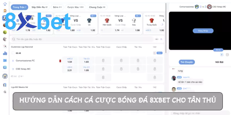 Hướng dẫn cách cá cược bóng đá 8xbet cho tân thủ